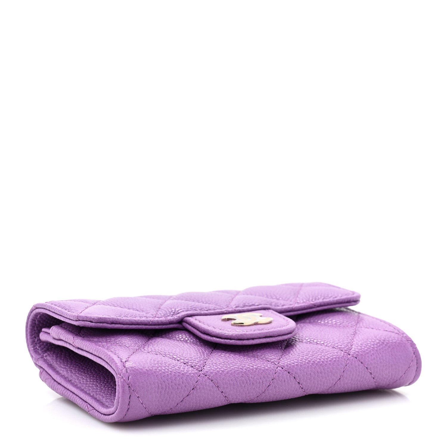 Chanel Caviar Quilted Flap Card Holder Wallet Purple 4 of 11