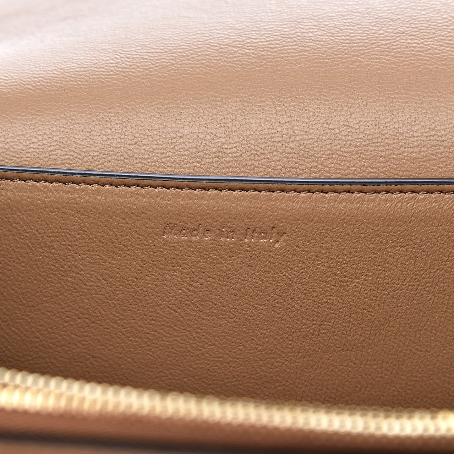 Shiny Smooth Calfskin Medium Frame Shoulder Bag Tan Optic White