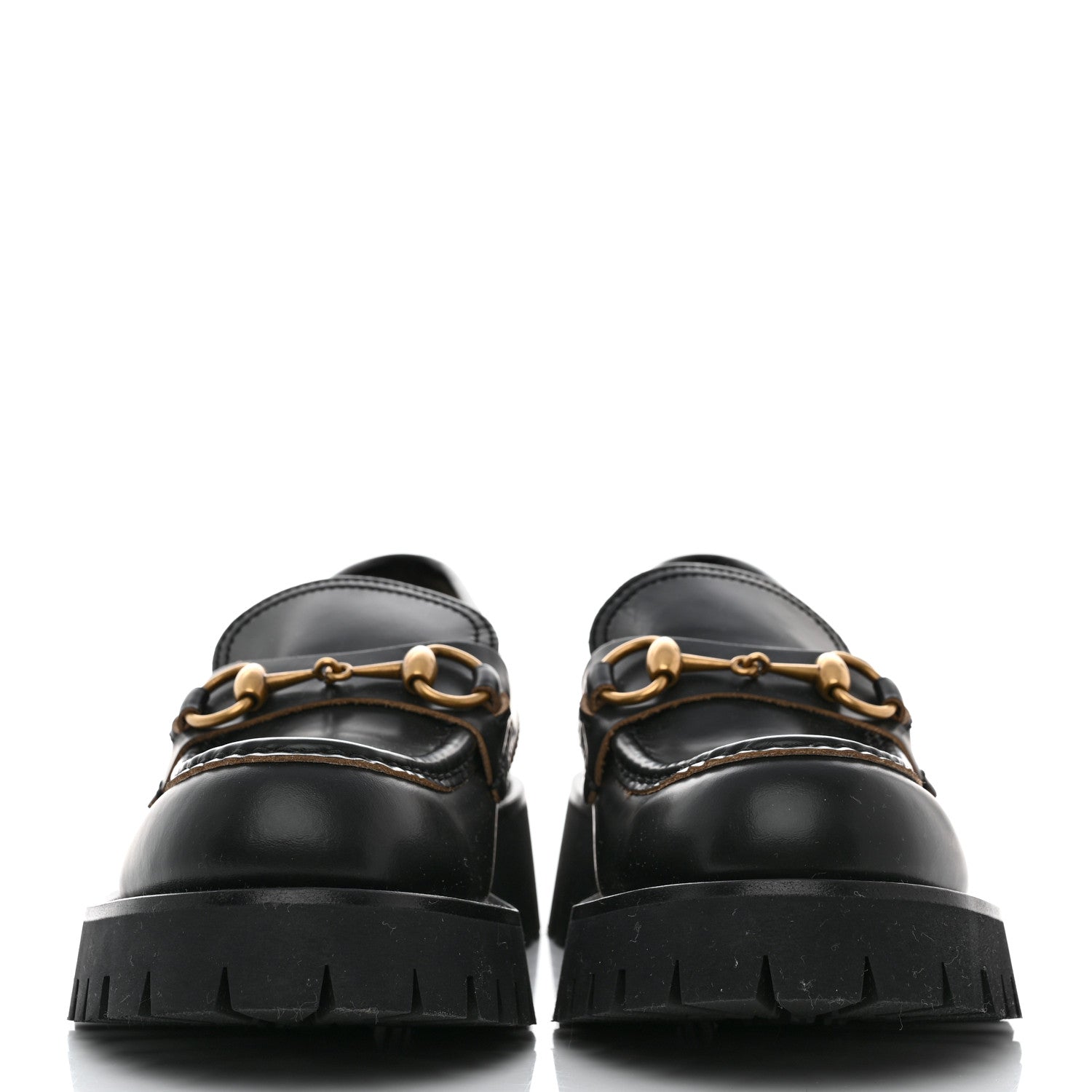 Gucci Cordovan Lux Womens Harald Horsebit 25mm Platform Loafers 37.5 Black 2 of 8