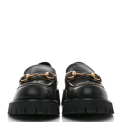 Gucci Cordovan Lux Womens Harald Horsebit 25mm Platform Loafers 37.5 Black 2 of 8