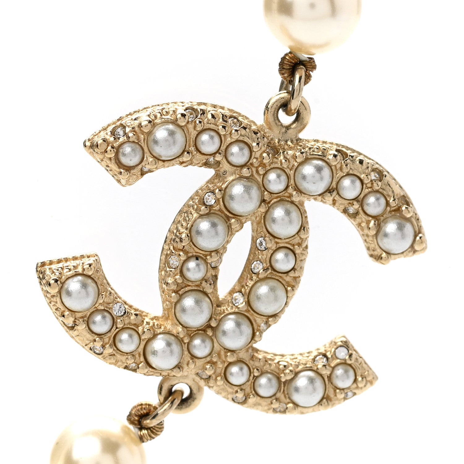 Chanel Pearl CC 100th Anniversary Necklace Light Gold 4 of 7