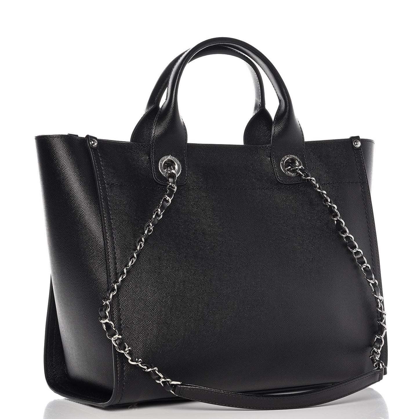 Caviar Small Studded Deauville Tote Black