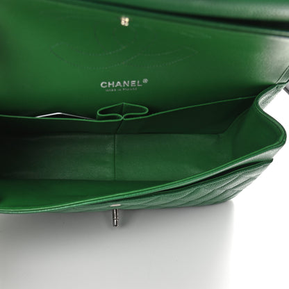 Chanel Caviar Quilted Jumbo Double Flap Green 5 of 9