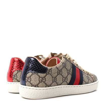 Gucci GG Supreme Monogram Womens Ace Low-Top Sneaker 37 Beige 5 of 10