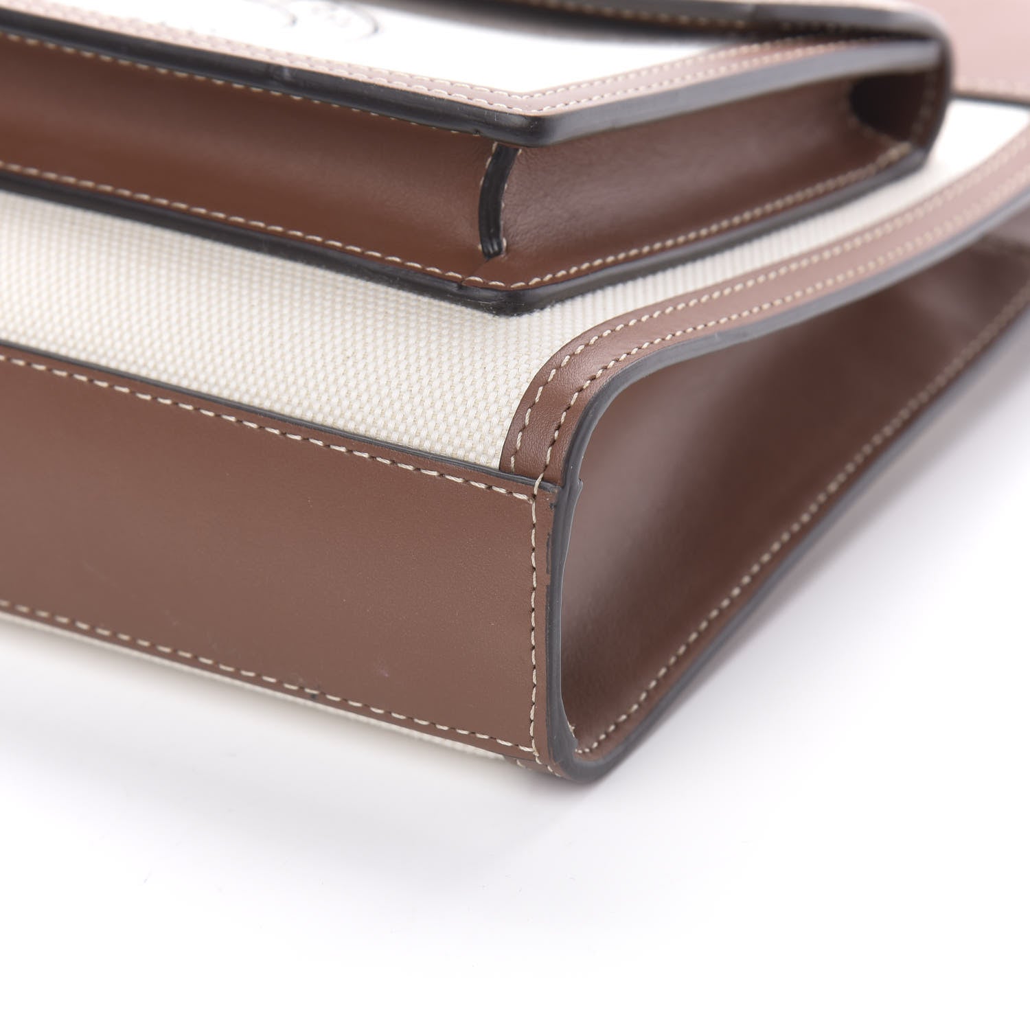 Burberry Canvas Smooth Calfskin Two Tone Mini Pocket Bag Tan 8 of 9