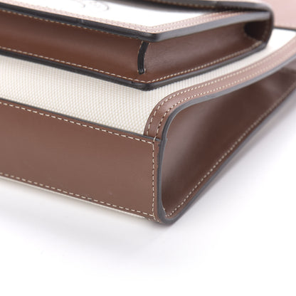 Burberry Canvas Smooth Calfskin Two Tone Mini Pocket Bag Tan 8 of 9