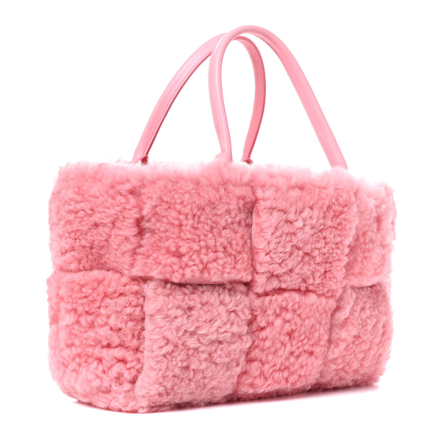 Bottega Veneta Shearling Small Intrecciato Arco Tote Popsicle 4 of 9