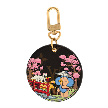 Louis Vuitton Monogram 2021 Christmas Animation Japanese Garden Bag Charm Key Ring Wisteria Pink 1 of 4