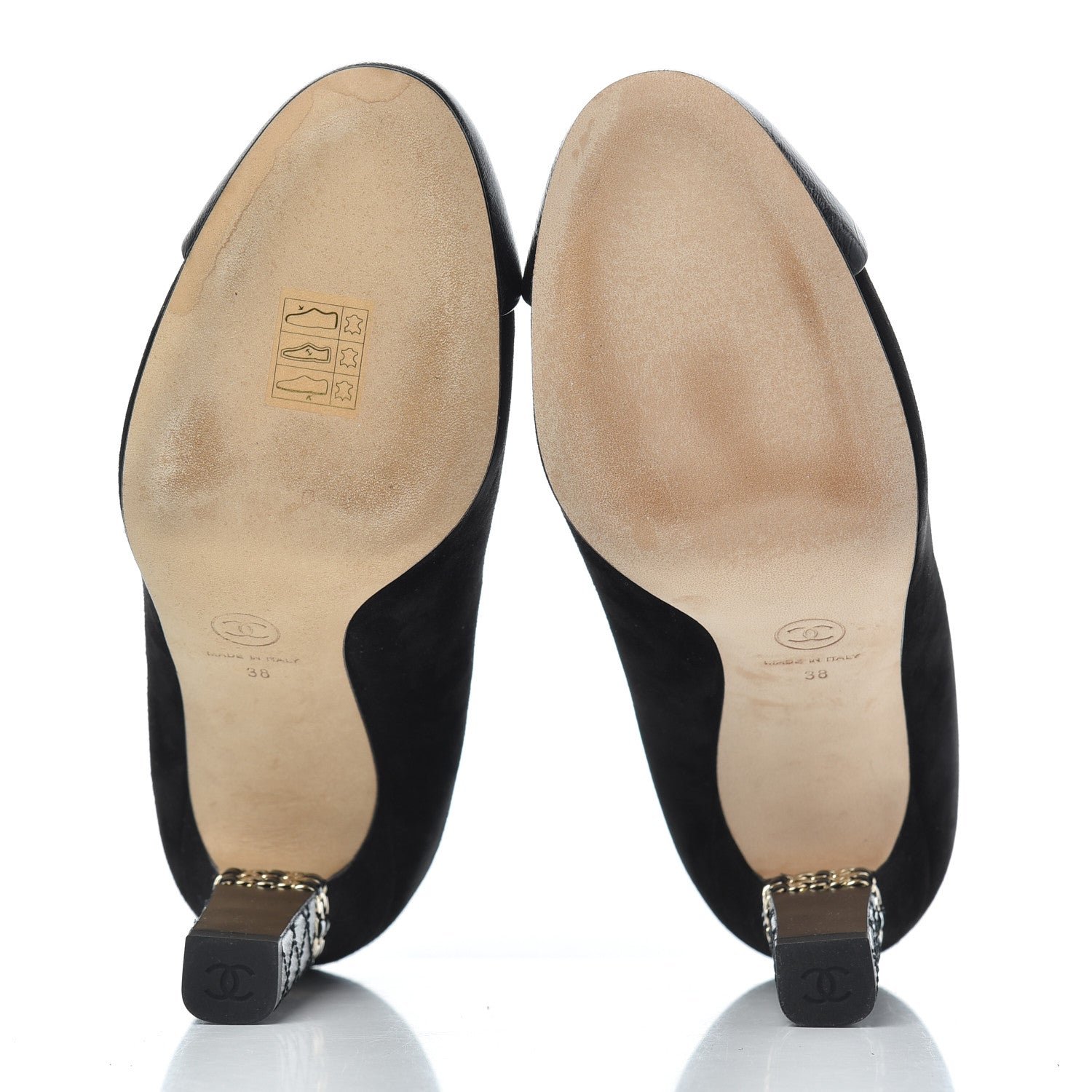 Chanel Suede Cap Toe CC Pumps 38 Black 5 of 18