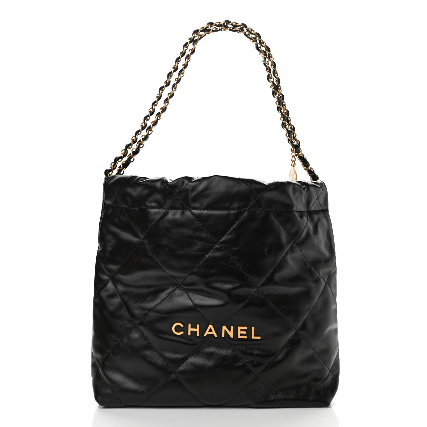 Chanel Shiny Calfskin Quilted Small Chanel 22 Black 2 of 11