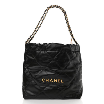 Chanel Shiny Calfskin Quilted Small Chanel 22 Black 2 of 11