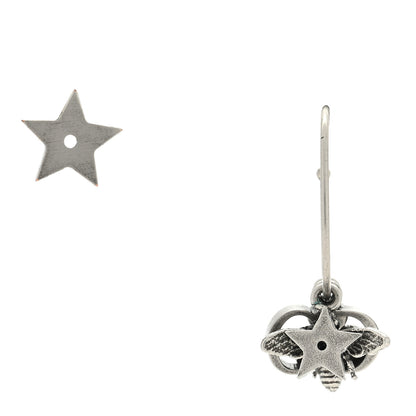 Christian Dior Metal Star Hoop Earrings Silver 1 of 4