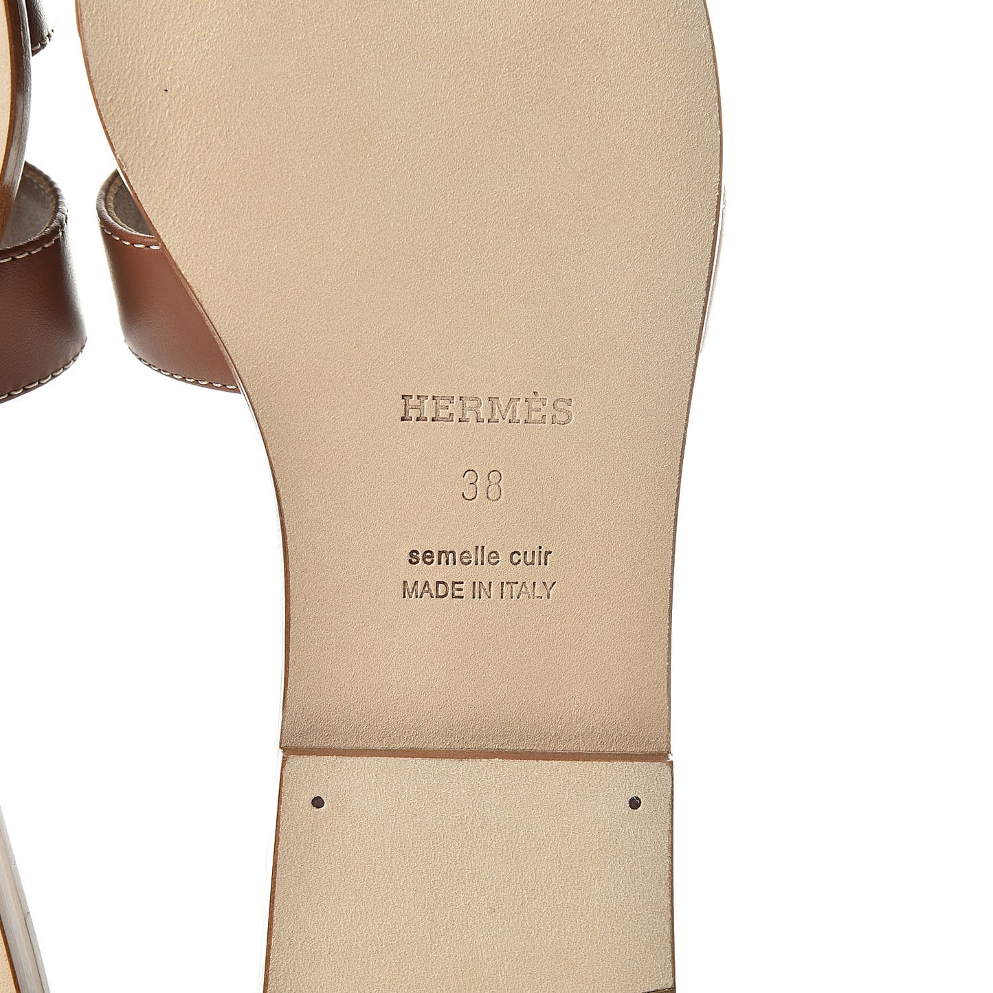 Box Calfskin Oran Sandals 38 Gold