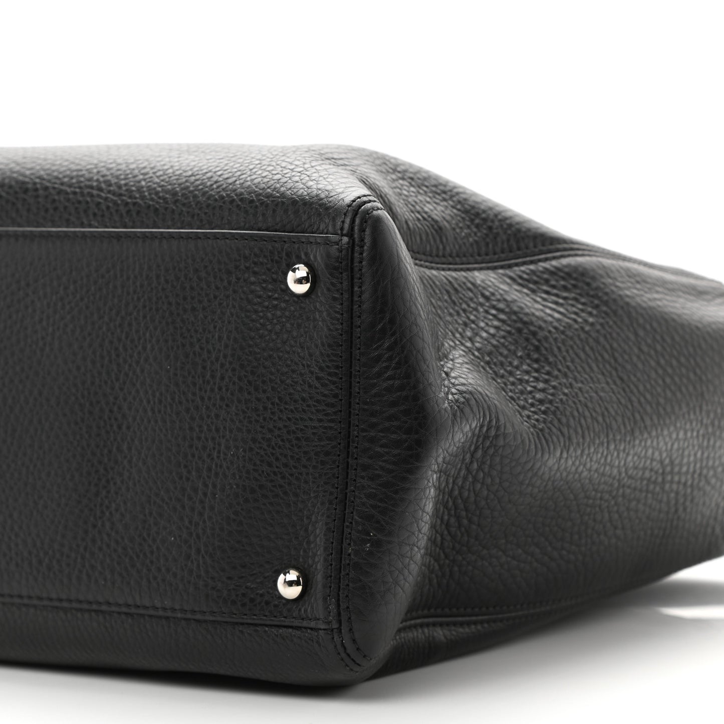 Calfskin Cerf Executive Shopper Tote Black
