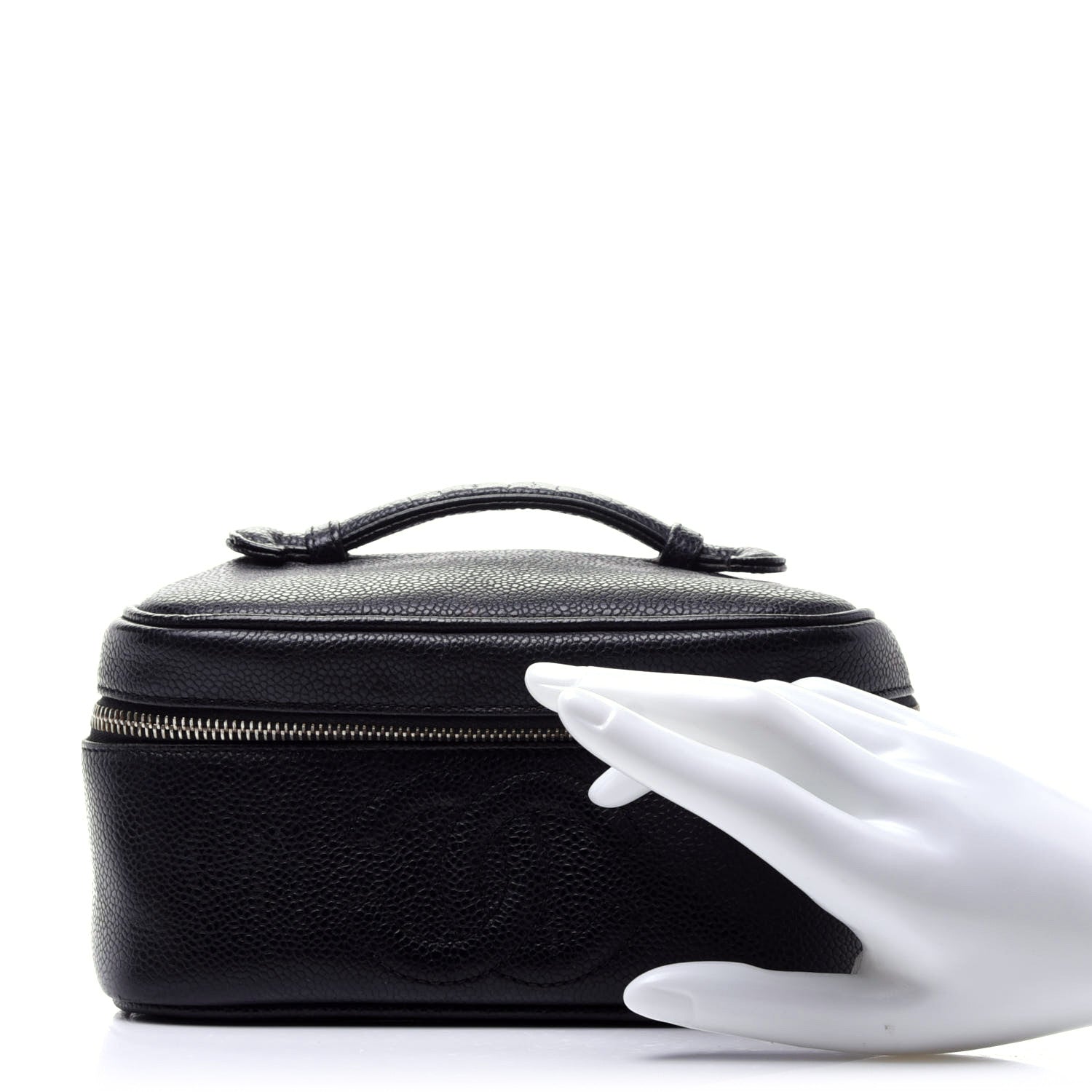 Chanel Caviar CC Vanity Cosmetic Case Black 2 of 10