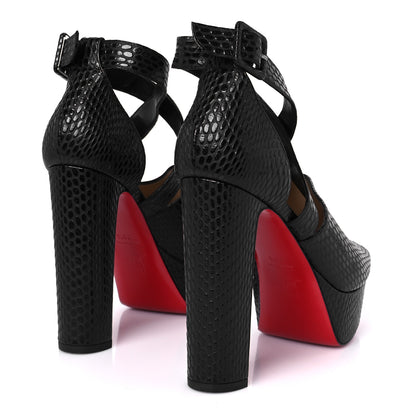 Christian Louboutin Calfskin Jurassic Bingirl 130 Pumps 38.5 Black 5 of 9