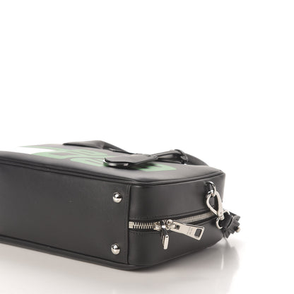 Prada City Calfskin Racing Logo Bowler Black Verde 9 of 10
