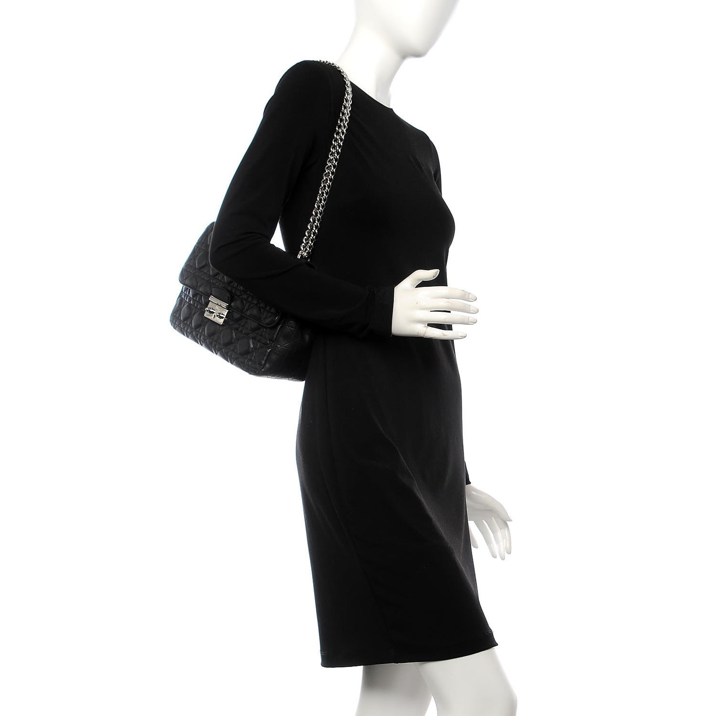 Lambskin Cannage Small Miss Dior Flap Black