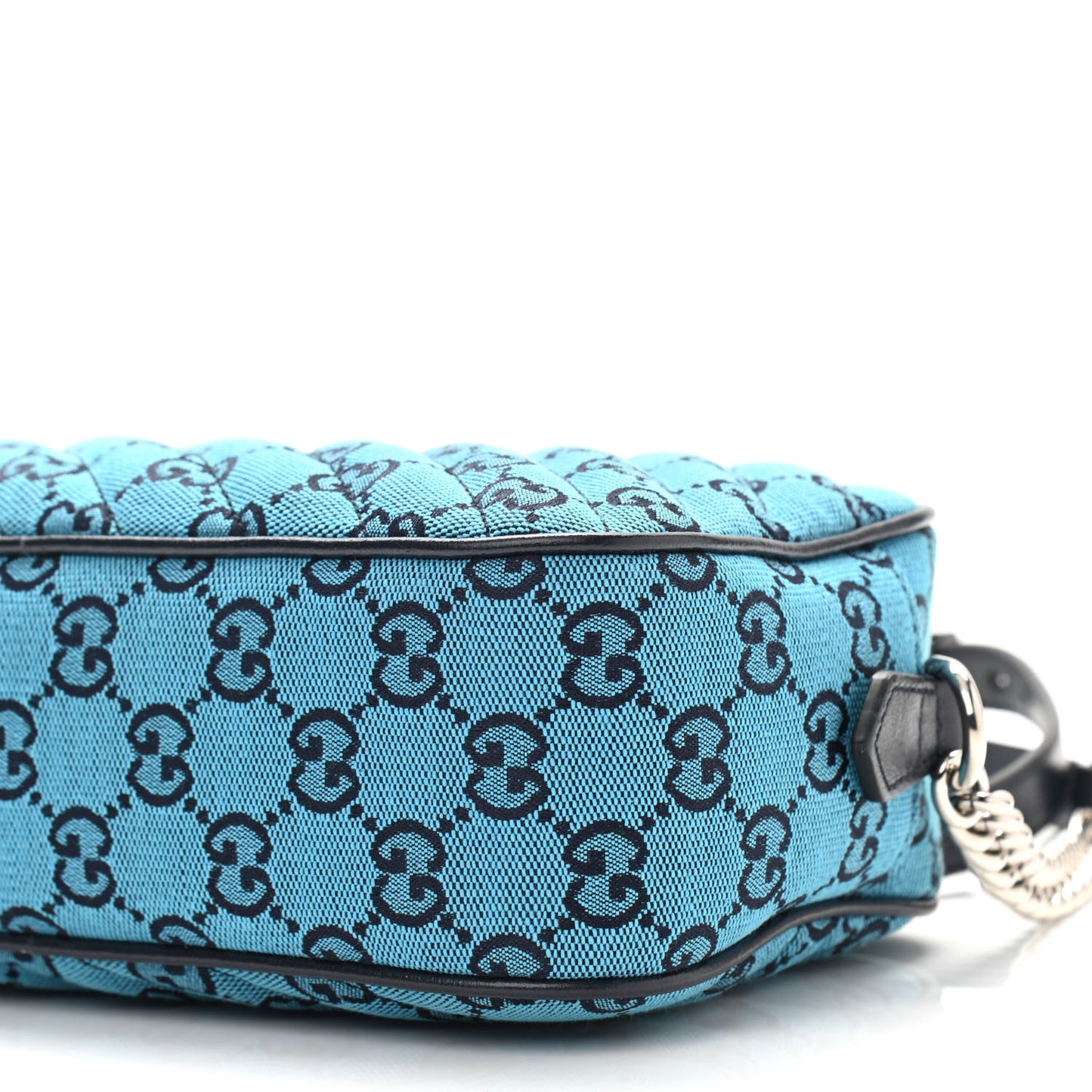 Monogram Multicolor Matelasse Diagonal Small GG Marmont Chain Shoulder Bag Light Blue