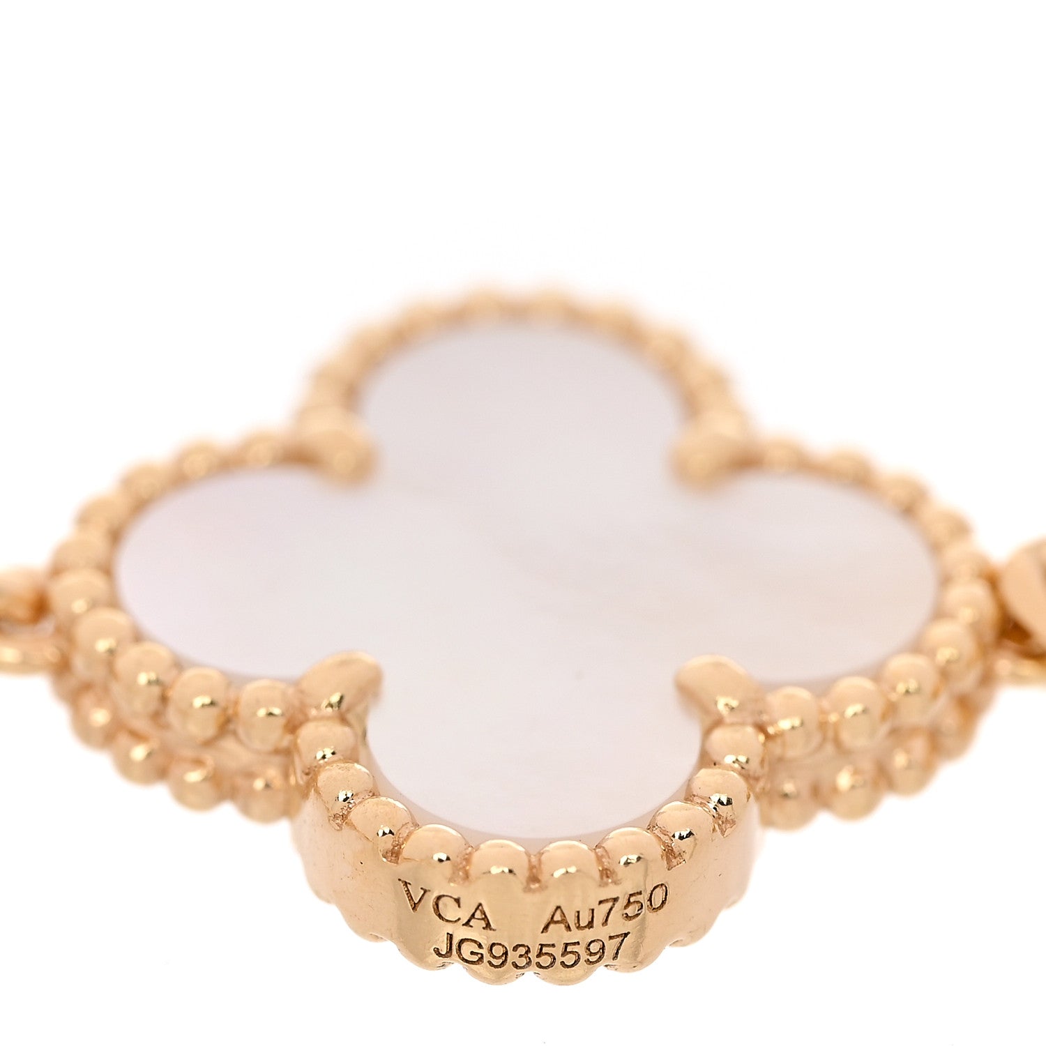 Van Cleef & Arpels 18K Yellow Gold Mother of Pearl 5 Motifs Vintage Alhambra Bracelet 4 of 6