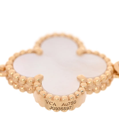Van Cleef & Arpels 18K Yellow Gold Mother of Pearl 5 Motifs Vintage Alhambra Bracelet 4 of 6