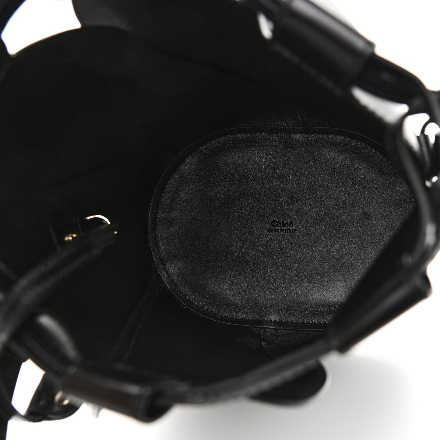 Smooth Grained Calfskin Small Tulip Bucket Bag Black