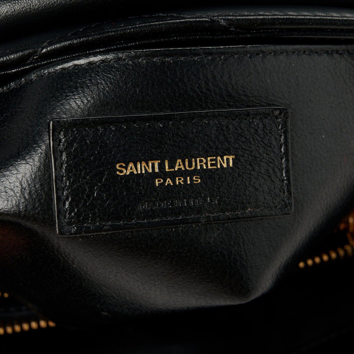 Calfskin Y Quilted Monogram Small Loulou Chain Satchel Black