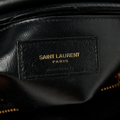 Saint Laurent Calfskin Y Quilted Monogram Small Loulou Chain Satchel Black 7 of 12