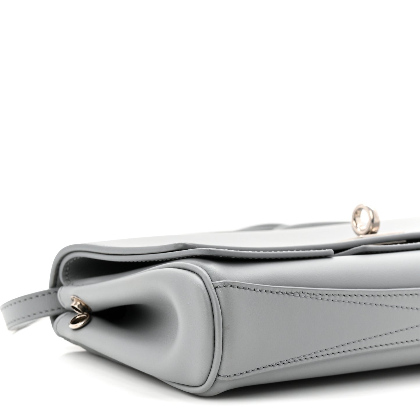 Smooth Calfskin Small Bel Air Clutch On Strap Cloud Grey
