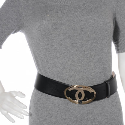 Chanel Leather CC Logo Belt 80 32 Black 2 of 6