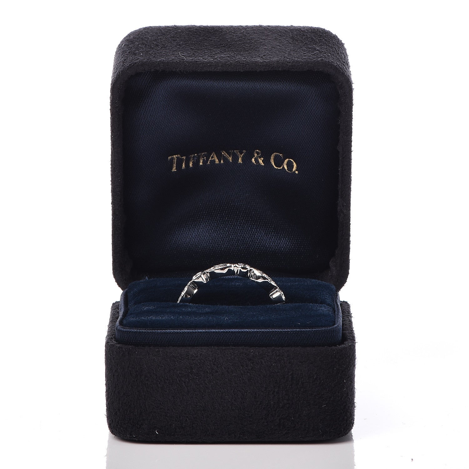 Tiffany Platinum Diamond Jazz Band Ring 52 6 5 of 5