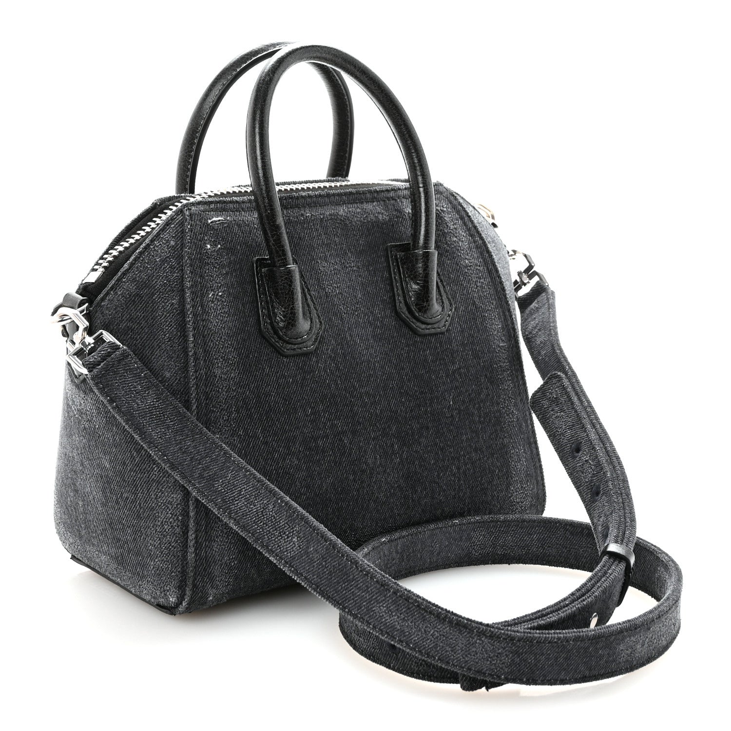 Givenchy Washed Denim Mini Antigona Shoulder Bag Black 3 of 10