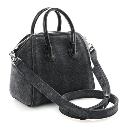 Givenchy Washed Denim Mini Antigona Shoulder Bag Black 3 of 10