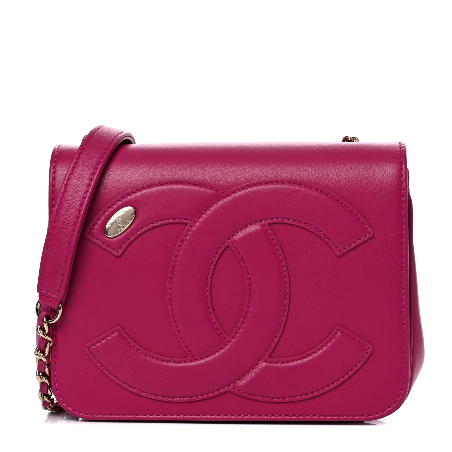Chanel Lambskin CC Mania Flap Bag Pink 1 of 11