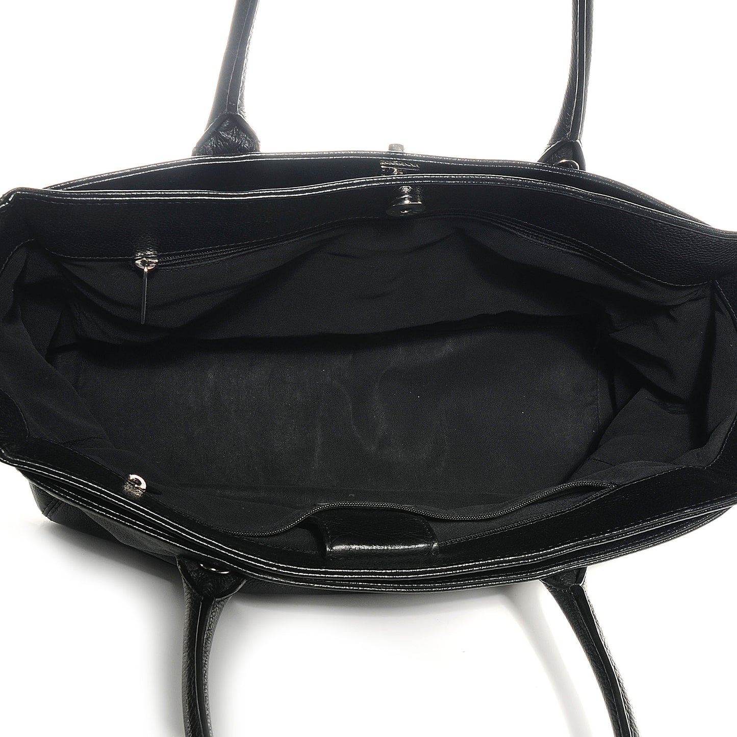 Calfskin Cerf Executive Shopper Tote Black