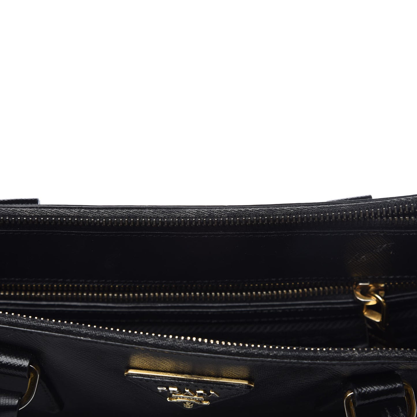 Saffiano Medium Galleria Double Zip Tote Black