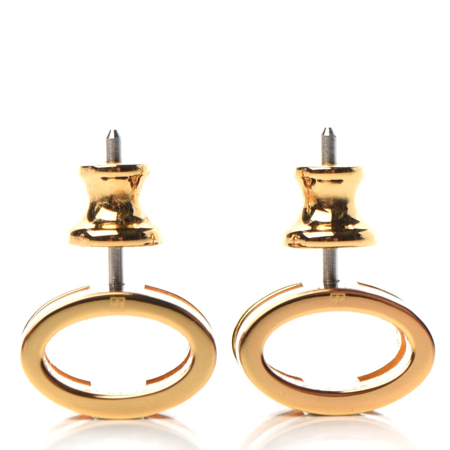 Hermes Gold Lacquered Pop H Earrings Black 3 of 6