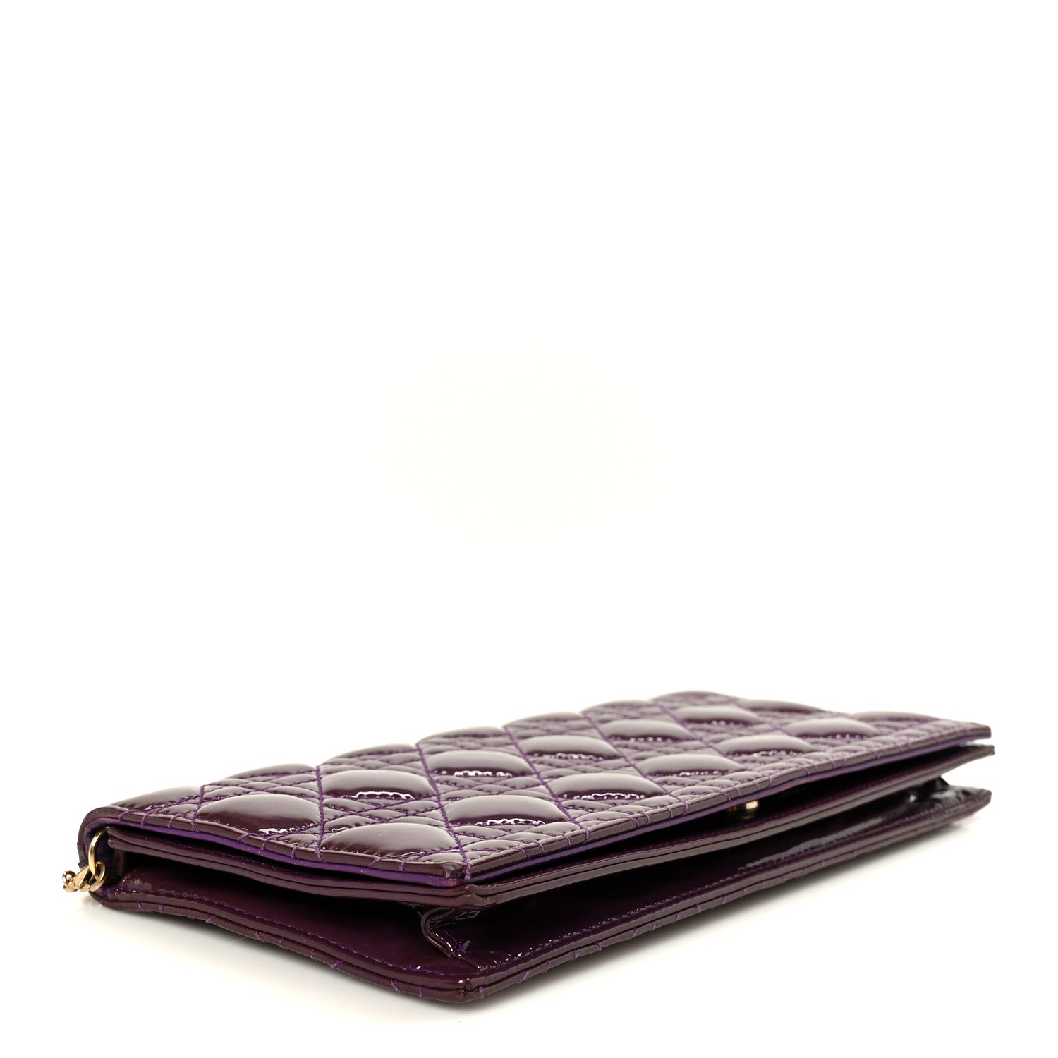 Christian Dior Patent Cannage Lady Dior Convertible Clutch Purple 4 of 12