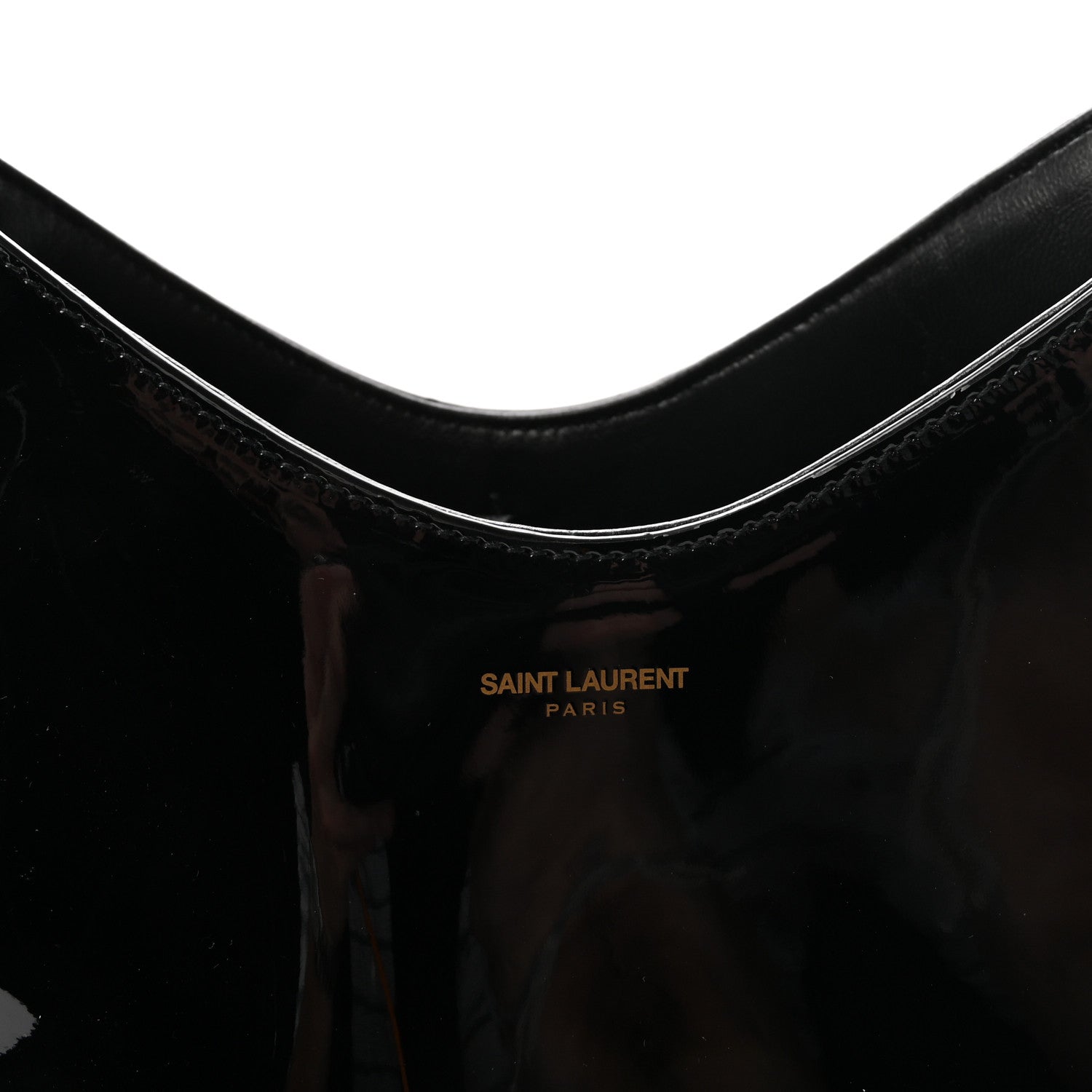 Saint Laurent Patent Calfskin Rendez-Vous Hobo Black 8 of 10