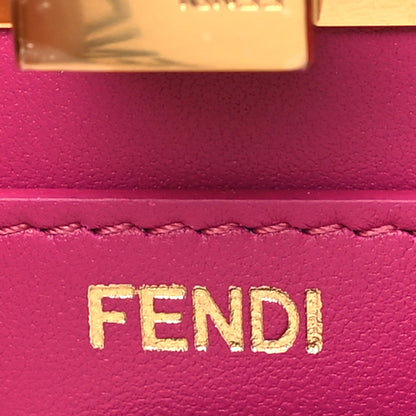 Fendi Curly Shearling Shiny Nappa Petite Peekaboo I SEE U Satchel Ciclamino Pilar 7 of 11