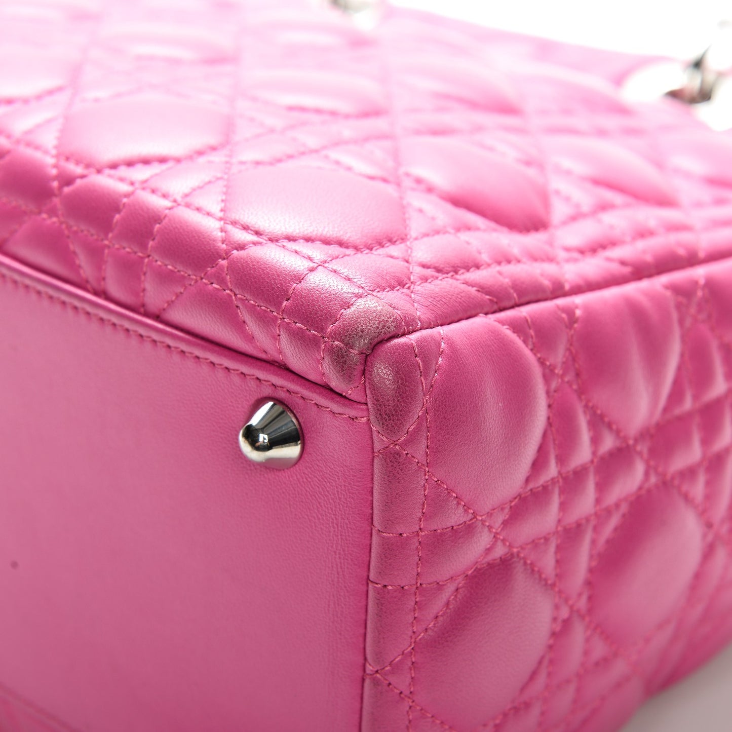 Lambskin Cannage Large Lady Dior Pink
