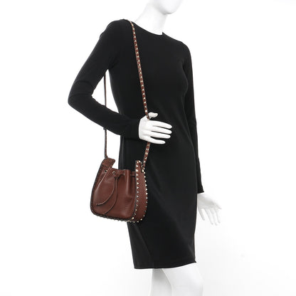 Valentino Garavani Grained Calfskin Rockstud Bucket Bag Light Brown 2 of 7