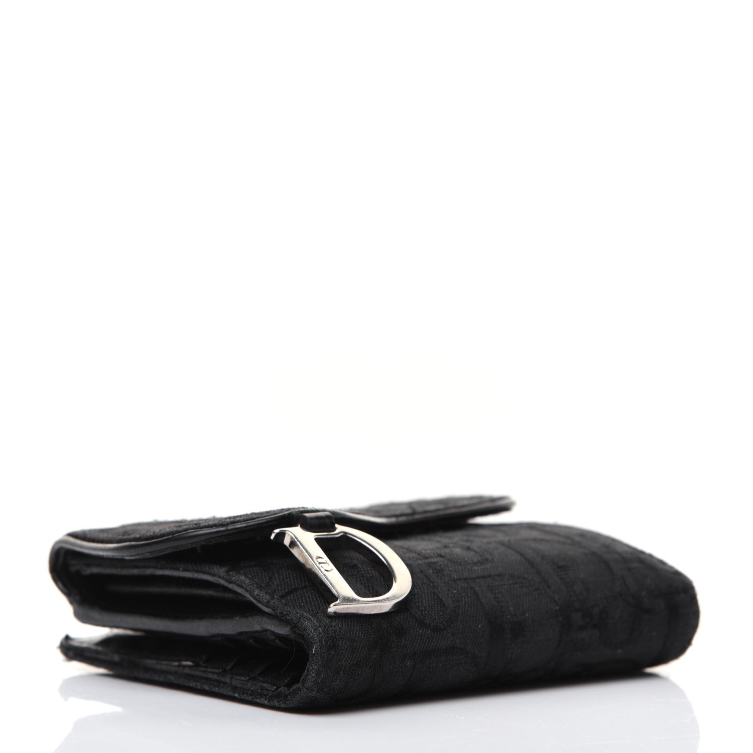 Christian Dior Monogram Compact Saddle Wallet Black 4 of 24