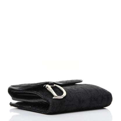 Christian Dior Monogram Compact Saddle Wallet Black 4 of 24
