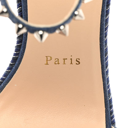 Christian Louboutin Denim Madmonica 120 Wedge Sandals 37 Blue 8 of 11