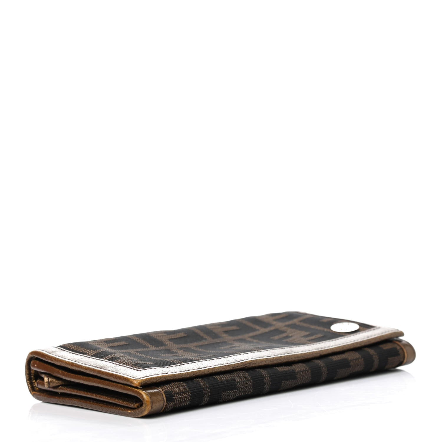 Fendi Zucca Laminated Vachetta Continental Wallet Tobacco Bronzo 3 of 4