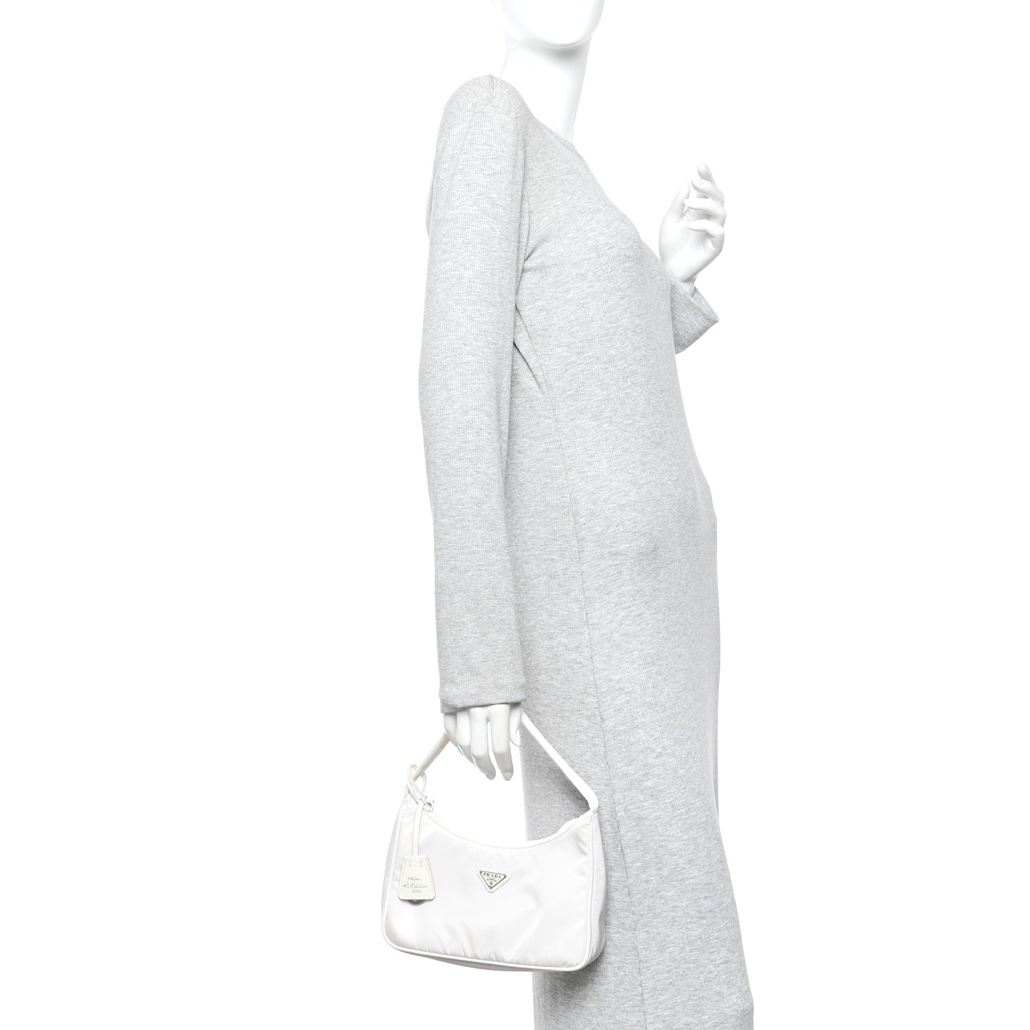 Prada Tessuto Nylon Mini Re-Edition 2000 Bag White 2 of 12