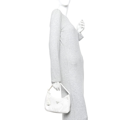 Prada Tessuto Nylon Mini Re-Edition 2000 Bag White 2 of 12