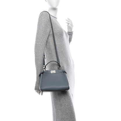 Fendi Cuoio Romano Selleria Bi-Color Mini Peekaboo Iconic Satchel Nube Bordeaux 2 of 11