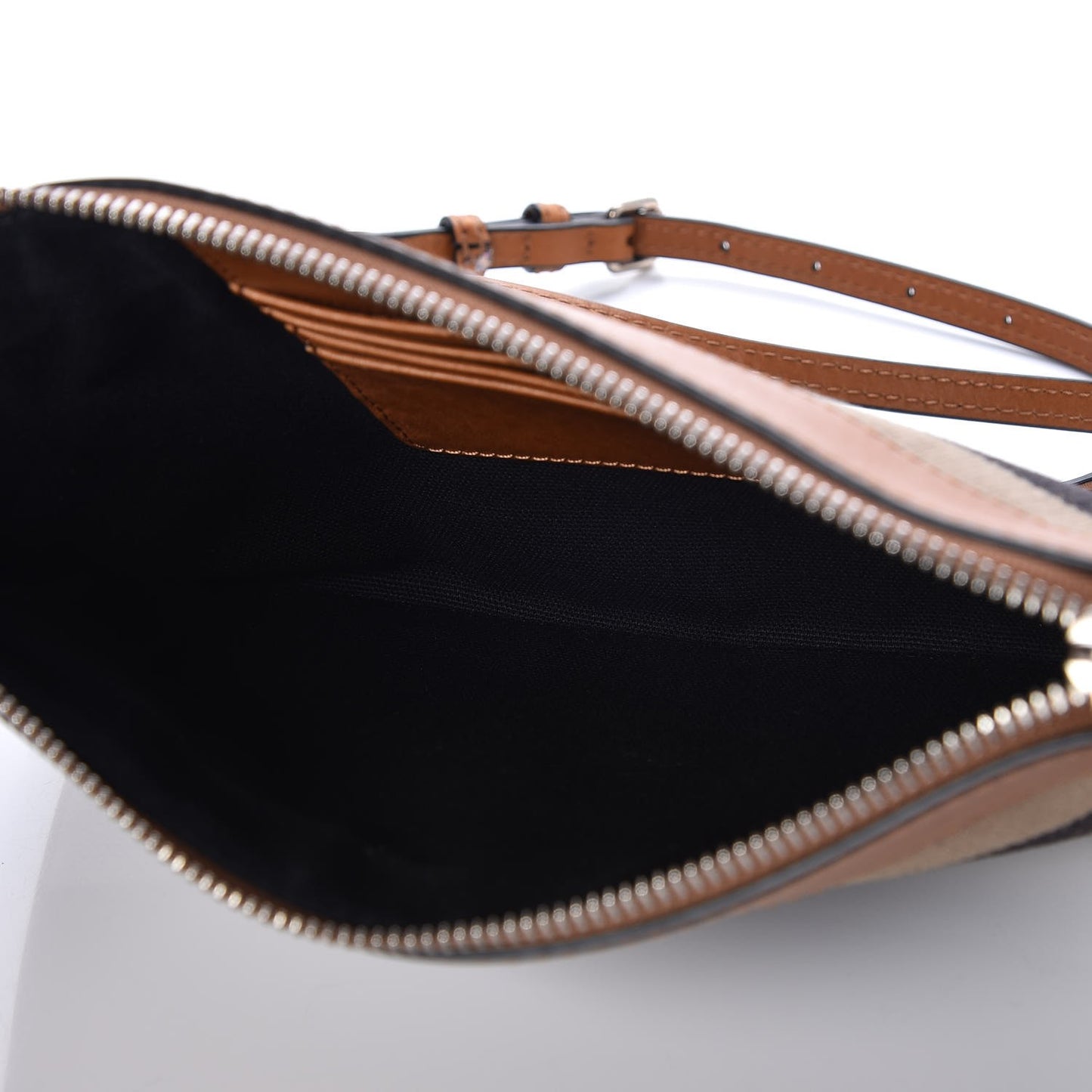 Mega Check Peyton Crossbody Clutch Bag Saddle Brown